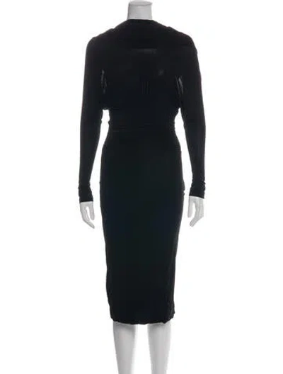 Pre-owned Saint Laurent 2024 Midi Length Dress In Black