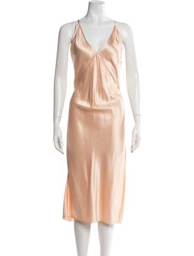 Pre-owned Saint Laurent 2024 Midi Length Dress In Pink