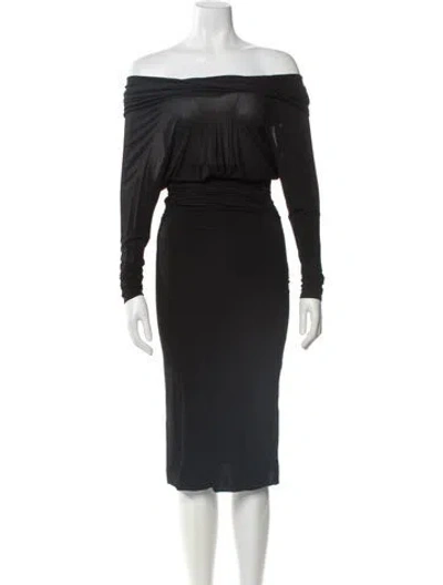 Pre-owned Saint Laurent 2024 Midi Length Dress W/ Tags In Black