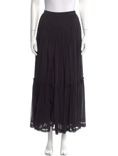 Pre-owned Saint Laurent 2024 Midi Length Skirt In Black