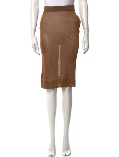 Pre-owned Saint Laurent 2024 Midi Length Skirt In Brown