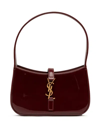 Pre-owned Saint Laurent 2024 Mini Patent Le 5 A 7 Shoulder Bag In Red