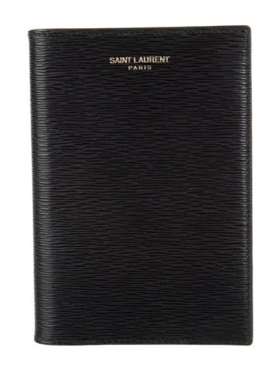 Pre-owned Saint Laurent 2024 Passport Case Bifold Wallet In Black
