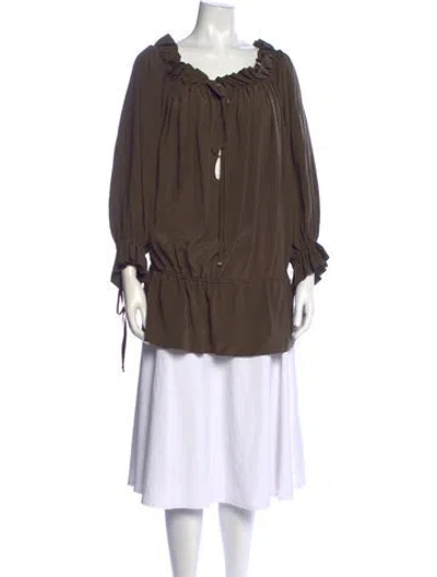 Pre-owned Saint Laurent 2024 Silk Blouse W/ Tags In Brown