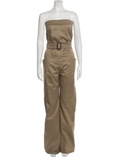Pre-owned Saint Laurent 2024 Strapless Jumpsuit W/ Tags In Neutrals