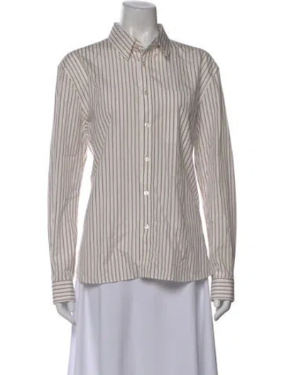 Pre-owned Saint Laurent 2024 Striped Button-up Top In Multi