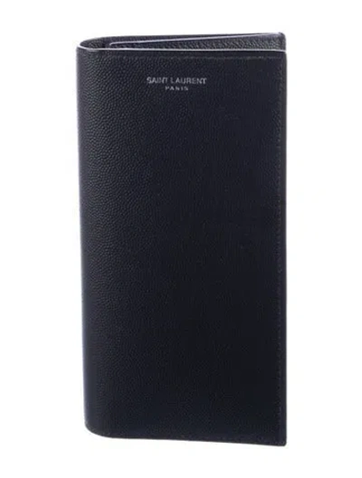 Pre-owned Saint Laurent 2025 Grain De Poudre Continental Wallet Continental Wallet In Black