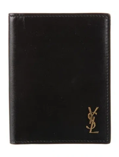 Pre-owned Saint Laurent 2025 Leather Wallet In Black
