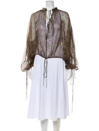 Pre-owned Saint Laurent 2025 Silk Blouse In Multi