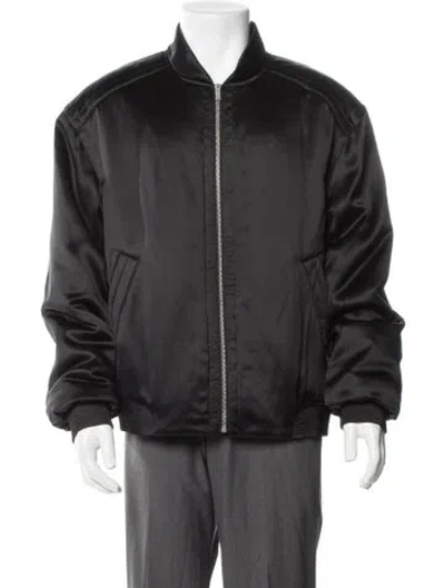 Pre-owned Saint Laurent 2025 Silk Bomber Jacket In Black