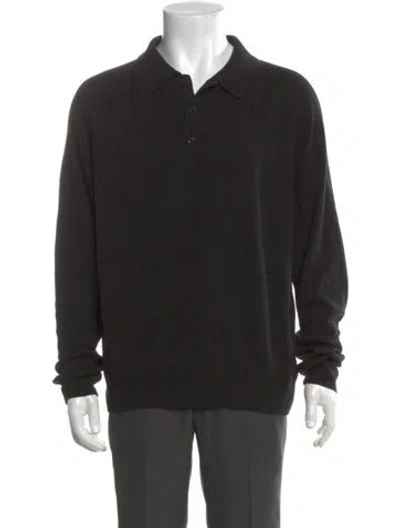 Pre-owned Saint Laurent 2025 Wool Polo Sweater In Black