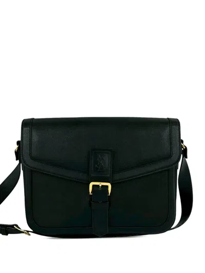 Pre-owned Saint Laurent 20th Century Calf Leather Shoulder Bag In Black