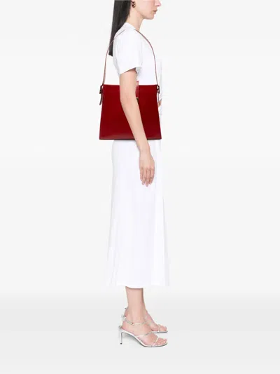 Pre-owned Saint Laurent 20th Century Embossed Leather Shoulder Bag In Red