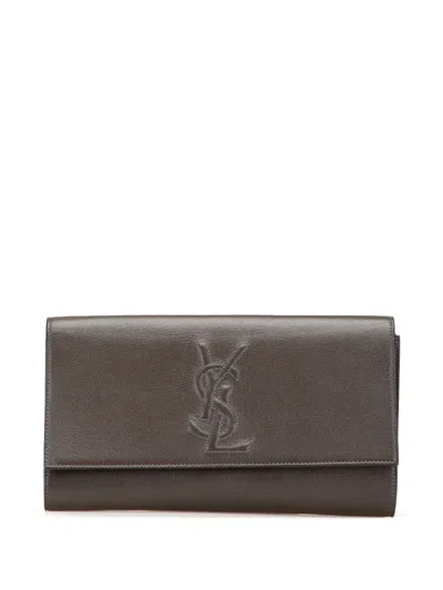 Pre-owned Saint Laurent 20th Century Leather Belle De Jour Clutch Bag