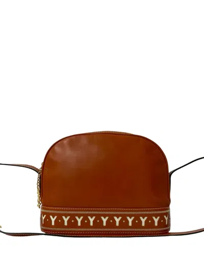 Pre-owned Saint Laurent 20th Century Leather Y Cutout Crossbody Bag In Brown