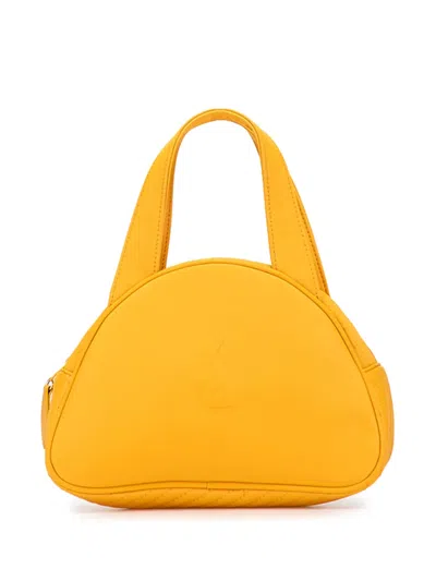 Pre-owned Saint Laurent 20th Century Nylon Logo Handbag In Yellow