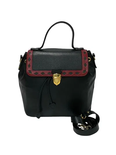 Pre-owned Saint Laurent 20th Century Pebbled Leather Cut Out Satchel In Black