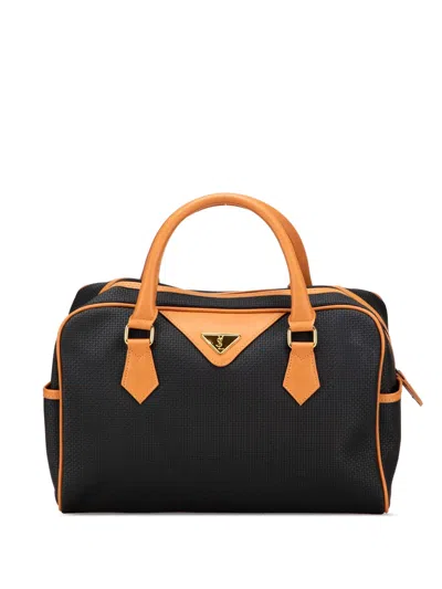 Pre-owned Saint Laurent 20th Century Pvc Boston Bag In Black