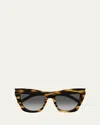 Saint Laurent 214 Kate Acetate Cat-eye Sunglasses In Shiny Flamed Havana