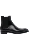 Saint Laurent 25mm Adrien Round-toe Slip-on Boots In Black