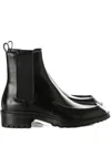 Saint Laurent 25mm Joe Pull-tab Square-toe Chelsea Boots In Black