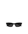 Saint Laurent Sleek Acetate Cat-eye Sunglasses In Black