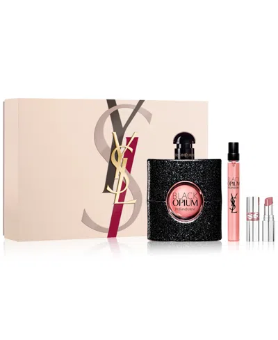 Saint Laurent 3-pc. Black Opium Eau De Parfum & Loveshine Lip Oil Stick Gift Set In No Color