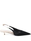 Saint Laurent Cherish Open Back Pumps In Crêpe Satin In Schwarz