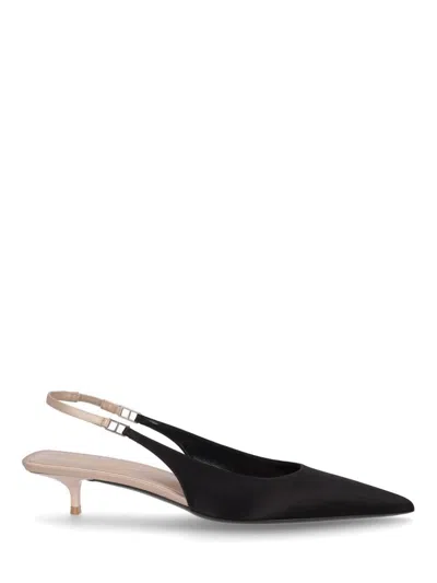 Saint Laurent 30mm Cherish Slingback Pumps In Nero/partridge Pink/