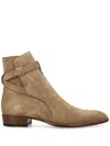 Saint Laurent Wyatt 30 Jodhpur Boots In 褐色