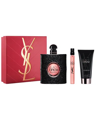 Saint Laurent 3-pc. Black Opium Eau De Parfumâ And Body Lotion Gift Set In Transparent