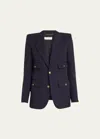 Saint Laurent Tailored Blazer In Marine