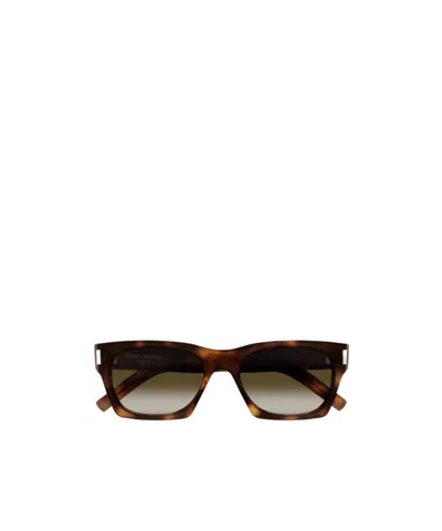 Saint Laurent 402 Rectangle-frame Sunglasses In Black