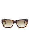 Saint Laurent 402 Rectangle-frame Sunglasses In Brown