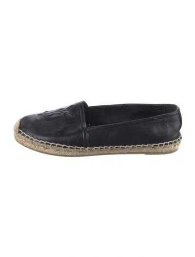 Pre-owned Saint Laurent 458573 Leather Espadrilles In Blue