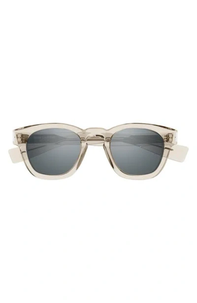 Saint Laurent 48mm Phantos Sunglasses In Beige-beige-silver