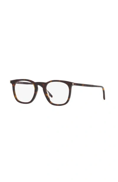 Saint Laurent 49mm Round Optical Glasses In Black