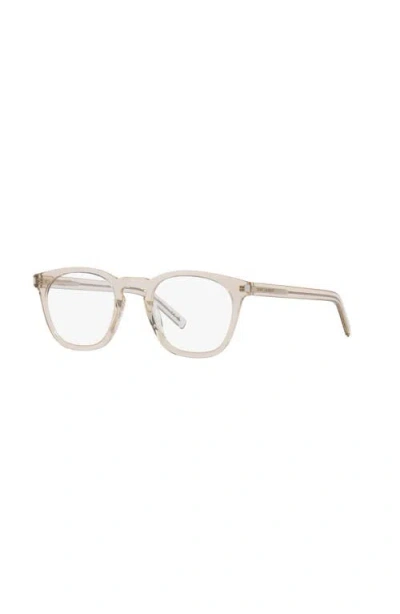 Saint Laurent 49mm Round Optical Glasses In Gold