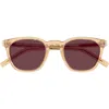 Saint Laurent 49mm Small Round Sunglasses In Yellow