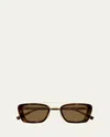 Saint Laurent 50mm Rectangular Sunglasses In Brown