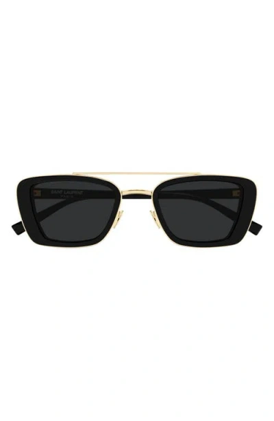 Saint Laurent 50mm Rectangular Sunglasses In Black
