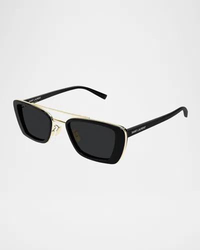 SAINT LAURENT 50MM RECTANGULAR SUNGLASSES
