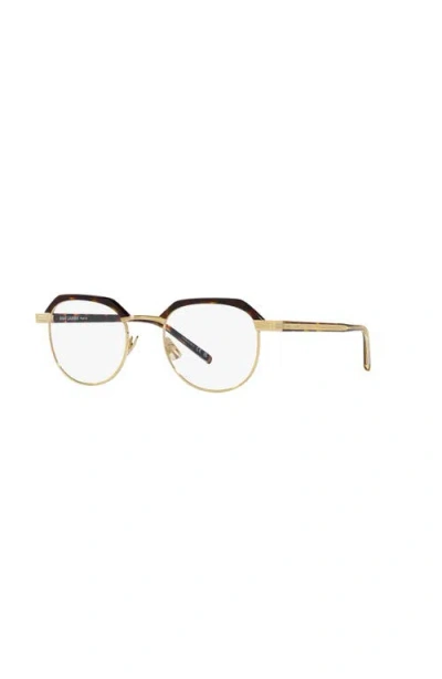 Saint Laurent 50mm Round Optical Glasses In Gold