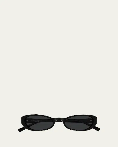Saint Laurent 51mm Acetate Oval Sunglasses In Neutral