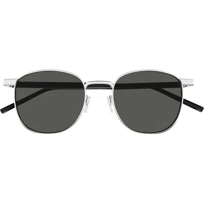 Saint Laurent 51mm Phantos Sunglasses In 002 Silver