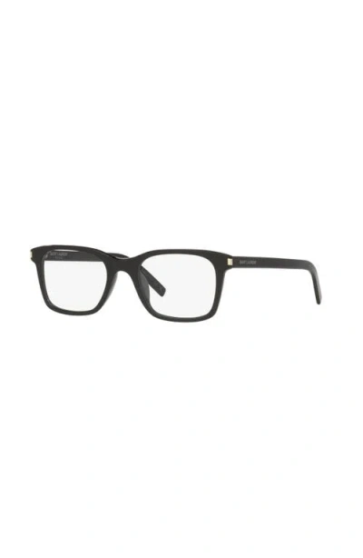 Saint Laurent 51mm Rectangle Optical Glasses In Black