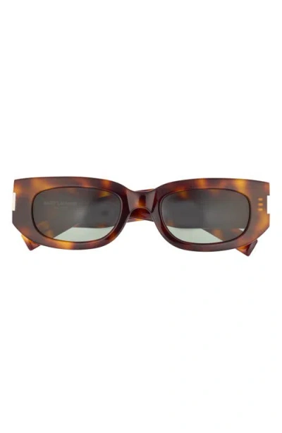 Saint Laurent 51mm Rectangular Sunglasses In Brown