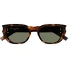 Saint Laurent 51mm Rectangular Sunglasses In Havana
