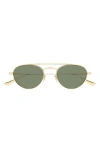 Saint Laurent 51mm Metal Aviator Sunglasses In Green