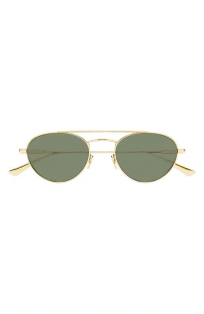 Saint Laurent 51mm Metal Aviator Sunglasses In Gold